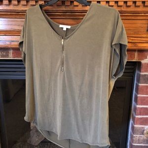 Green envelope hunter green dolman top